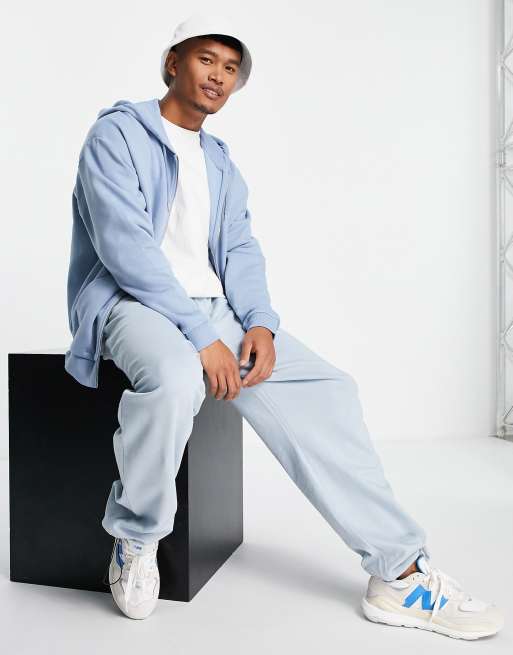 ASOS DESIGN - Blå, oversized lynlås-hættetrøje, 4 af 4