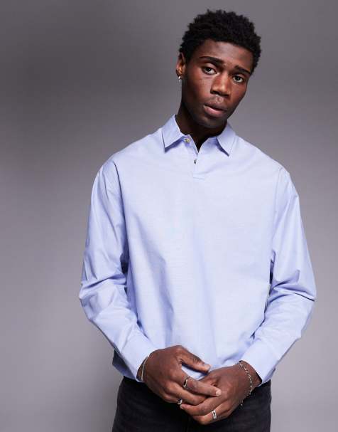 ASOS DESIGN - Blå oversized Oxford-skjorte i firkantet pasform - view 1