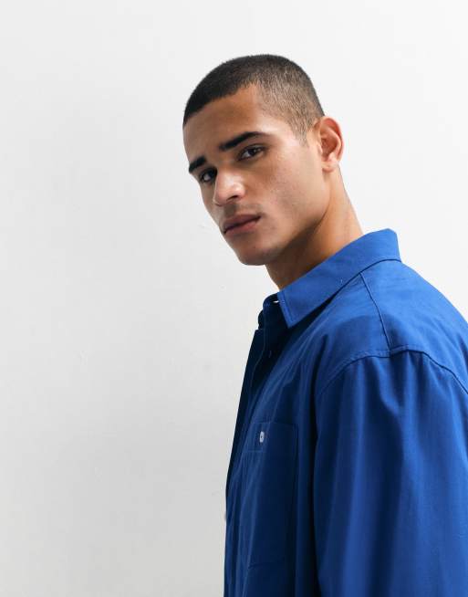 ASOS DESIGN - Blå oversized poplin-skjorte, 5 af 9