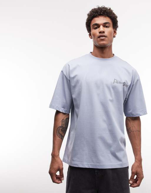 ASOS DESIGN - Blå oversized T-shirt med cocktail-grafik, 3 af 5