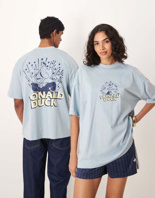 ASOS DESIGN - Blå oversized T-shirt med 'Donald Duck'-print 