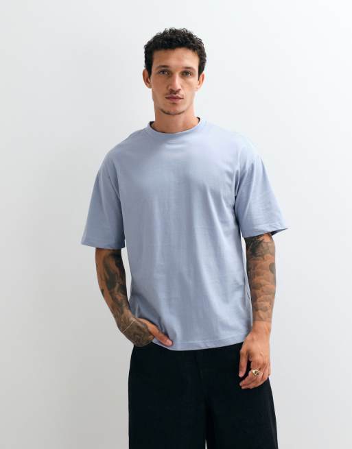 ASOS DESIGN - Blå oversized T-shirt med dragegrafik, 2 af 5