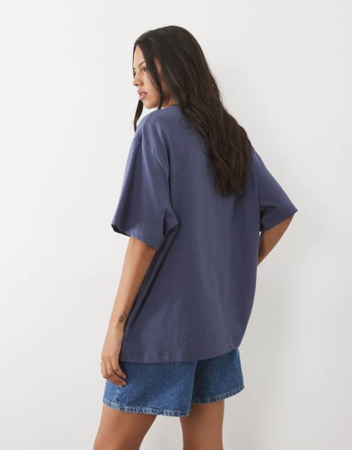 ASOS DESIGN - Blå oversized T-shirt med 'Le Festival de Theatre'-solgrafik, 4 af 4
