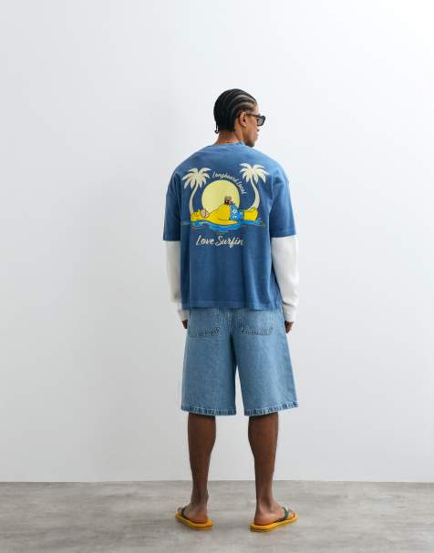 ASOS DESIGN - Blå oversized T-shirt med The Simpsons-print - view 1