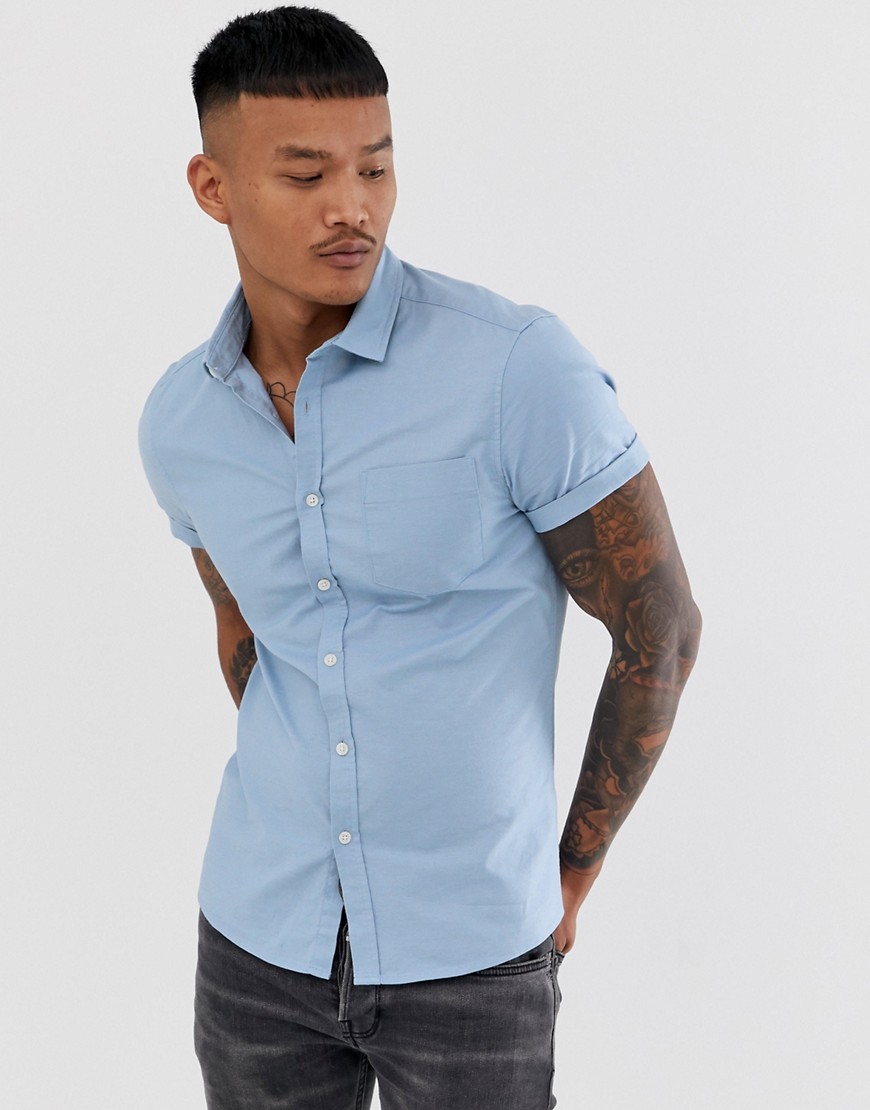 ASOS DESIGN – Blå oxfordskjorta med extra smal passform