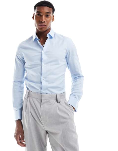 ASOS DESIGN – Blå oxfordskjorta med extra smal passform - view 1
