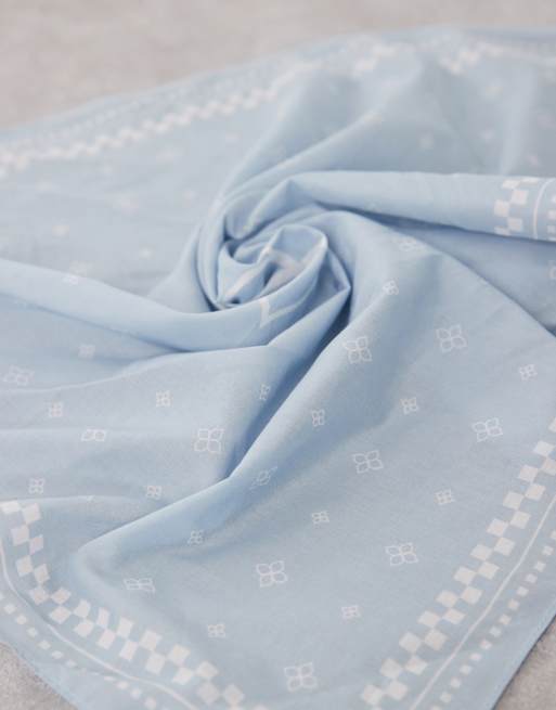 ASOS DESIGN – Blå, paisleymönstrad och schackrutig bandana i bomull , 2 av 3