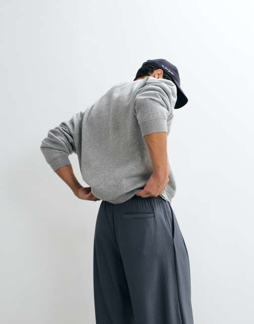 ASOS DESIGN - Blå plisserede joggingbukser med vide ben, 2 af 5