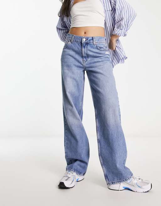 ASOS DESIGN - Blå posede boyfriend-jeans med mellemhøj talje og flænger, 2 af 5