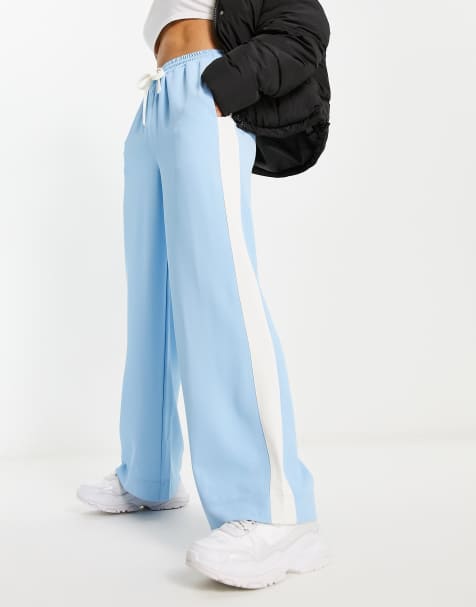 ASOS DESIGN - Blå pull on-bukser med kontrastpanel - view 1