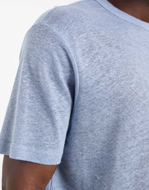 ASOS DESIGN – Blå, regular t-shirt i rent linnetyg, 3 av 5