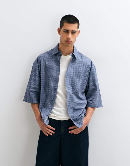 ASOS DESIGN – Blå, rutig skjorta i oversize, 2 av 5