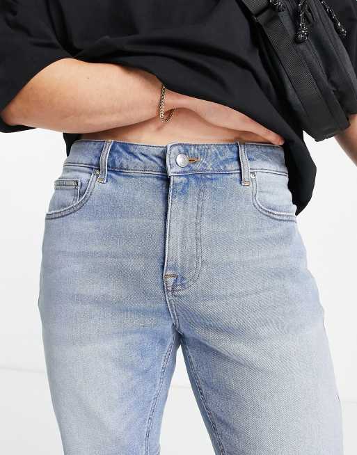ASOS DESIGN - Blå skinny-denimshorts i vintage-vask , 3 af 4