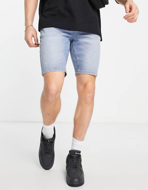 ASOS DESIGN - Blå skinny-denimshorts i vintage-vask , 4 af 4
