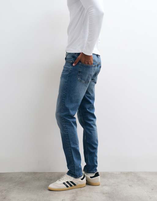 ASOS DESIGN - Blå skinny-jeans i mid wash, 2 af 5