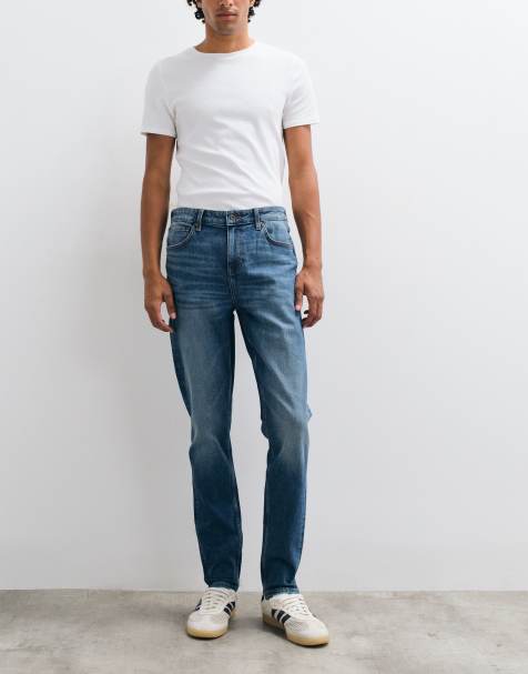 ASOS DESIGN - Blå skinny-jeans i mid wash - view 1