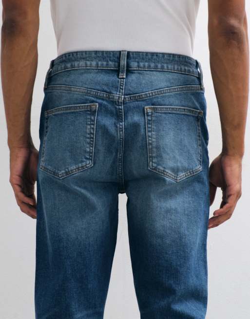 ASOS DESIGN - Blå skinny-jeans i mid wash, 4 af 5