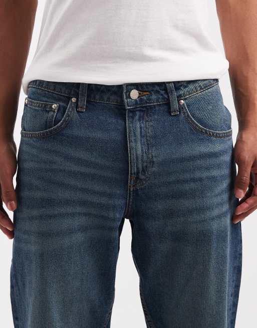 ASOS DESIGN - Blå slim-jeans i mørk vask med farveskær, 5 af 5