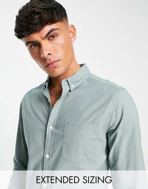 ASOS DESIGN – Blå smal oxfordskjorta