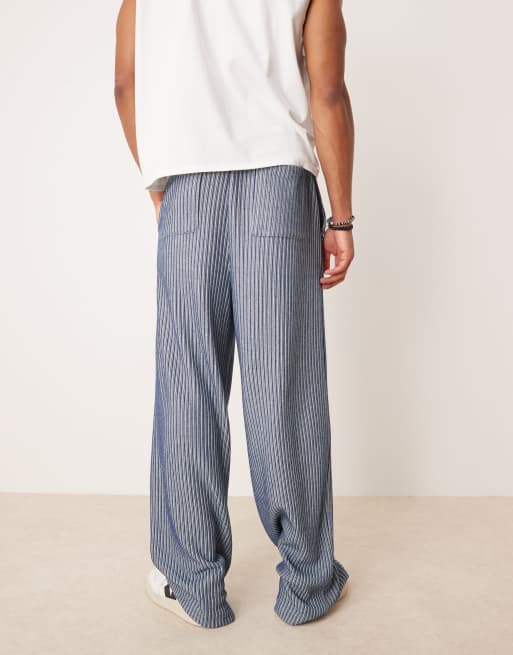 ASOS DESIGN – Blå, smårandiga joggers i superbaggy stil, 3 av 5