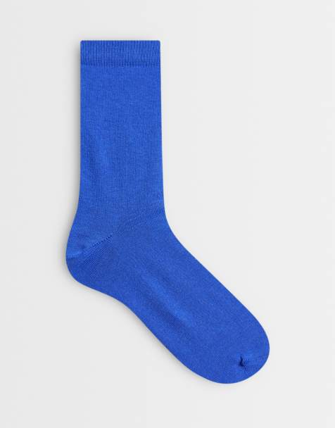 ASOS DESIGN - Blå sokker i bomuldsrigt stof - view 1