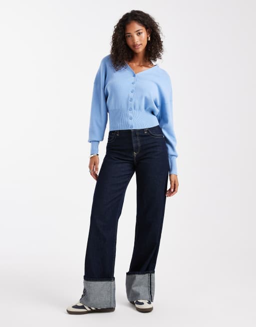 ASOS DESIGN – Blå, stilren kofta med strukturerad midja, 3 av 4