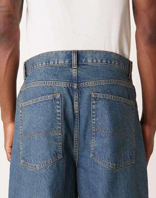 ASOS DESIGN - Blå super-baggy jeans i mellemvask - Del af sæt , 4 af 5