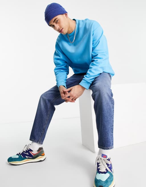 ASOS DESIGN – Blå sweatshirt i oversize