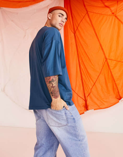 ASOS DESIGN – Blå t-shirt i oversize med Chicago-tryck, 2 av 4