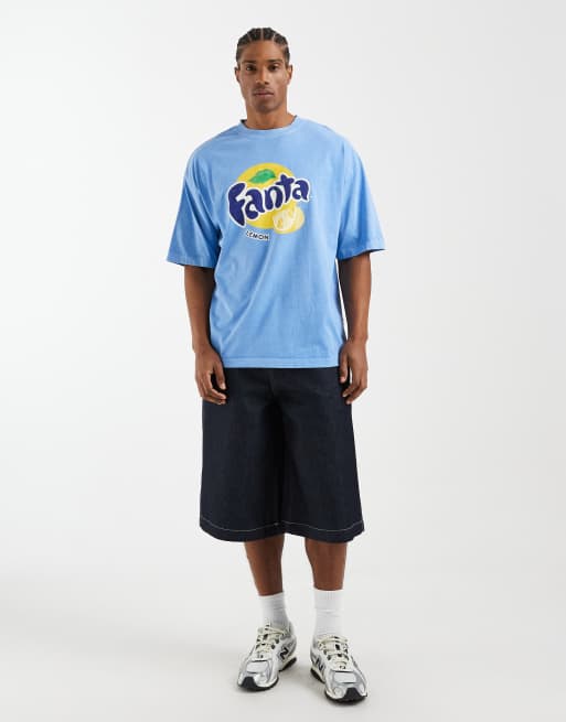 ASOS DESIGN – Blå t-shirt i oversize med Fanta Lemon-tryck, 2 av 5