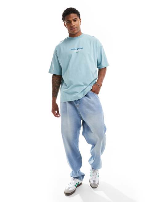 ASOS DESIGN – Blå t-shirt i oversize med fotbollstryck baktill, 4 av 4