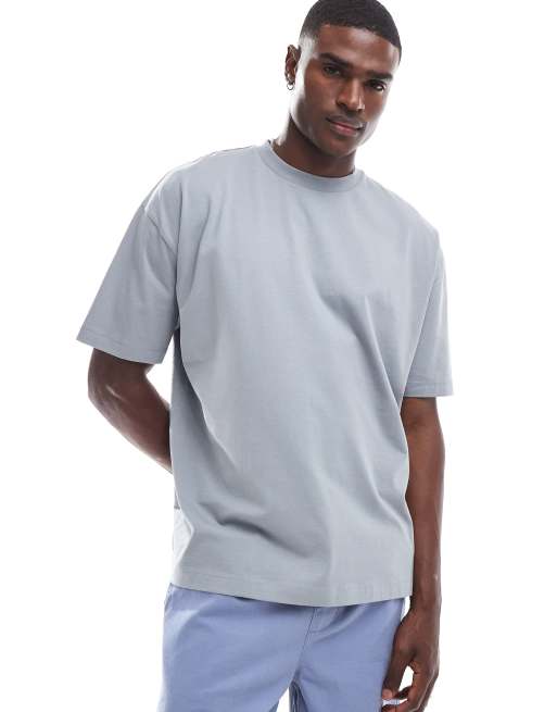 ASOS DESIGN – Blå t-shirt i oversize med tecknat tryck baktill, 3 av 4