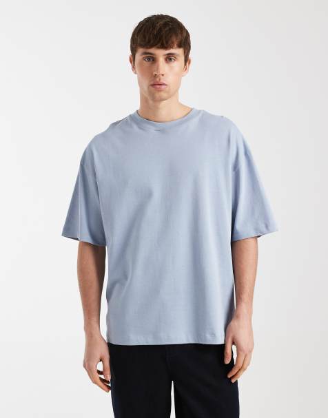 ASOS DESIGN – Blå t-shirt i oversize och tjockt material - view 1