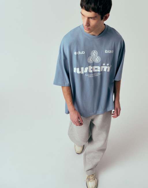ASOS DESIGN – Blå t-shirt i oversized fit med fotbollstryck, 5 av 5