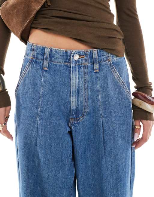ASOS DESIGN - Blå tapered jeans med plisseringer, 5 af 5
