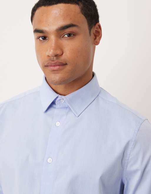 ASOS DESIGN – Blå texturerad smal skjorta, 5 av 5