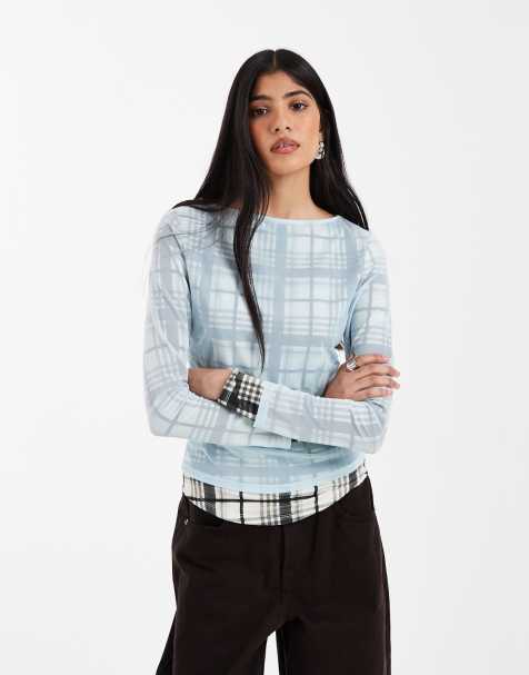 ASOS DESIGN – Blå topp i två lager med långa ärmar - view 1