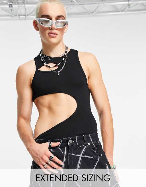 ASOS DESIGN black bodysuit with cut outs