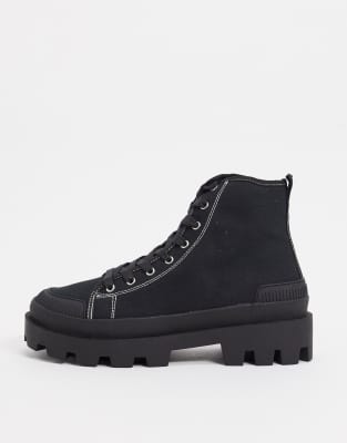 black canvas boots
