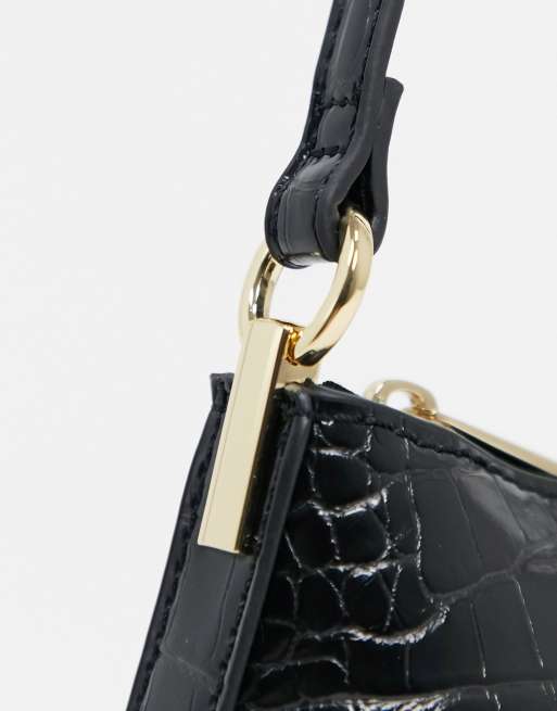 Asos black croc discount bag