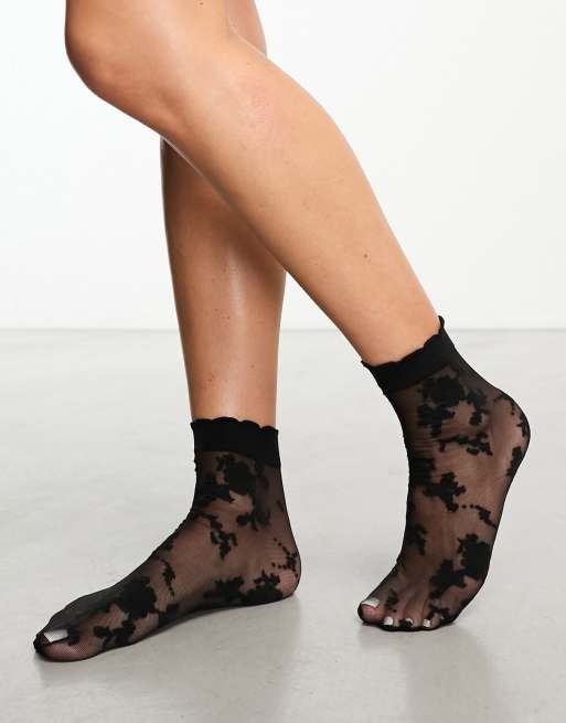 ASOS DESIGN black lace sock