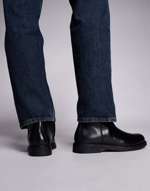 ASOS DESIGN black leather chelsea boot, 3 of 4