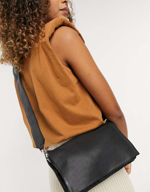 Wide Strap Crossbody Bag Black