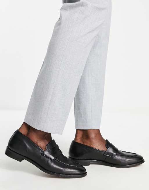 Mens black hot sale loafers asos