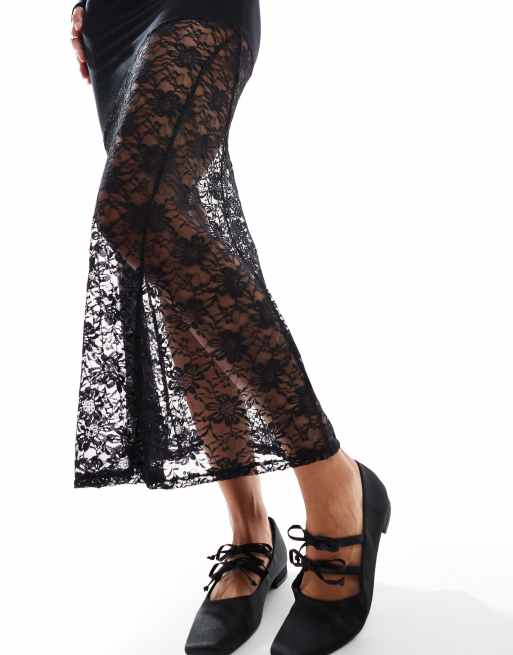 chinese dress ladies ASOS DESIGN t-shirt mini dress with lace sleeves in black – ASOS Sample Sale