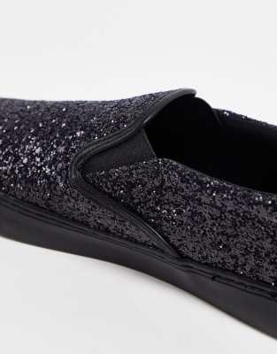 black glitter plimsolls
