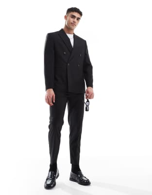 asos ASOS DESIGN black tapered suit