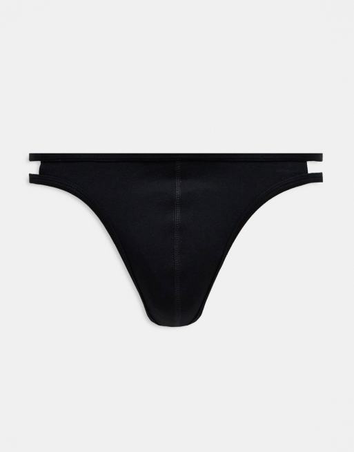  ASOS DESIGN black thong with thin strap