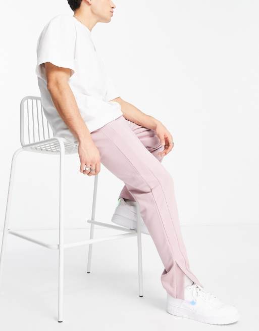 ASOS DESIGN – Bladoróżowe joggersy oversize z ozdobnymi bokami, część zestawu