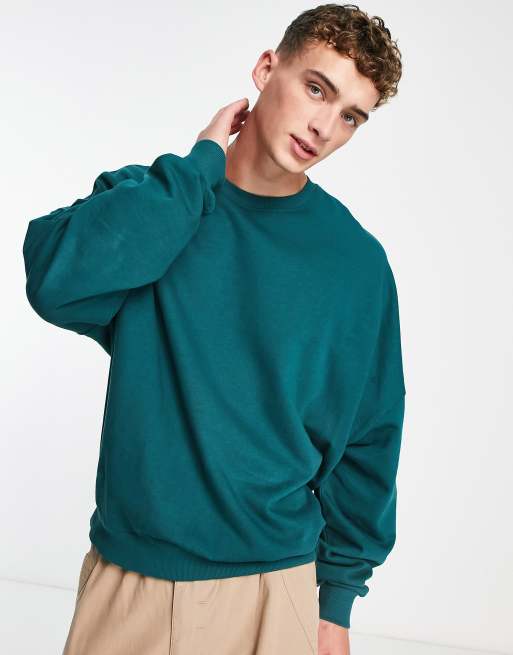 ASOS DESIGN – Blågrön sweatshirt i extra oversize